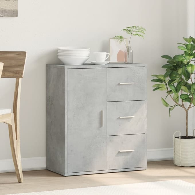 vidaXL - Dressoir - 60x31x70 - cm - bewerkt - hout - betongrijs