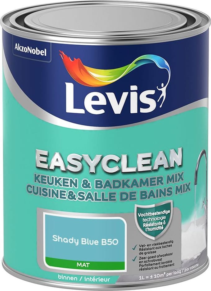 Levis - Easyclean Keuken & Badkamer Mix - Shady Blue B50 - Mengverf - 1 L