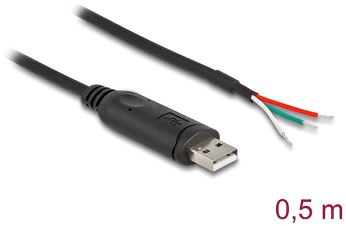 Delock Adapter Cable USB 2.0 Type-A to Serial RS-485 with 3 x open wire ends 0.5 m