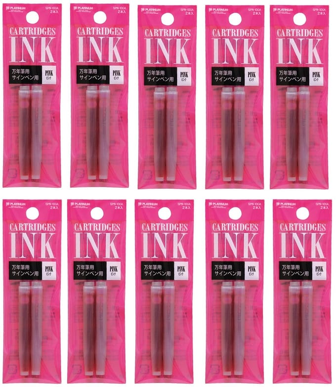 Platinum - Vulpeninkt - 10 zakjes van 2 patronen - Roze