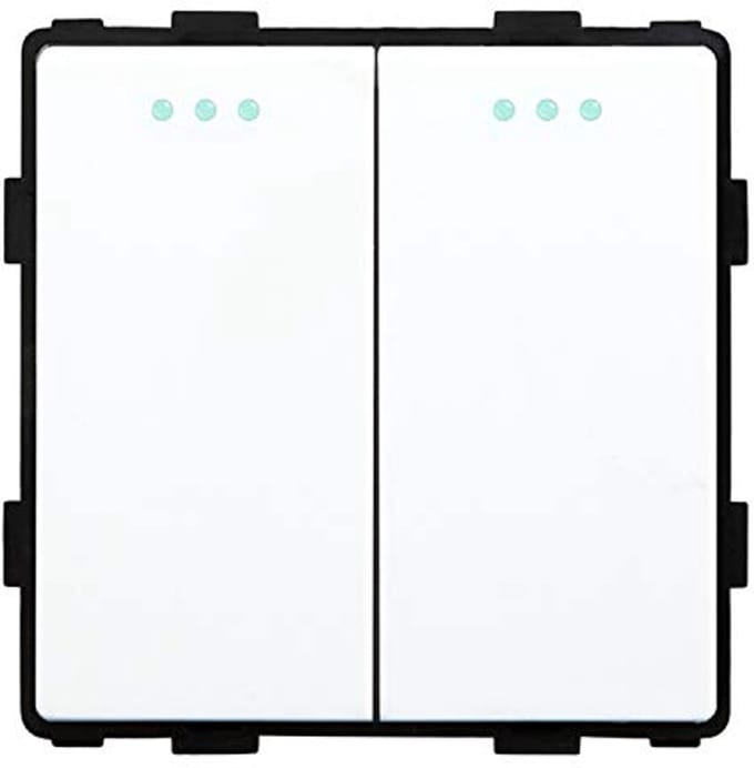 2 Versnellingen 1-Weg Doe-Het-Zelf Knopschakelaar Lichtschakelaar 86 x 86 mm Wit