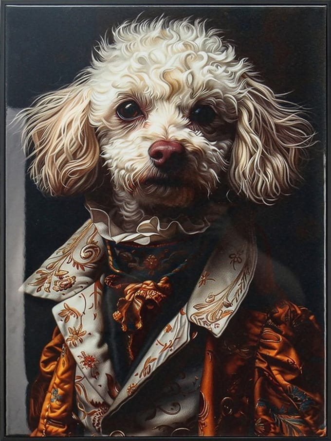 Schilderij regency hond 45x60cm