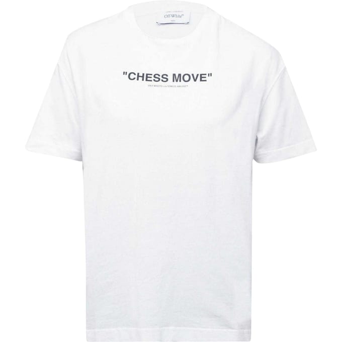 Off White Dames/Dames Schaakzet Katoenen T-Shirt (Wit, Zwart)