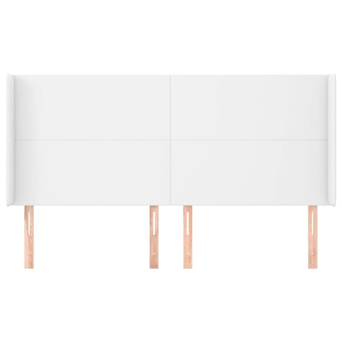 vidaXL - Hoofdbord - met - randen - 183x23x118/128 - cm - kunstleer - wit