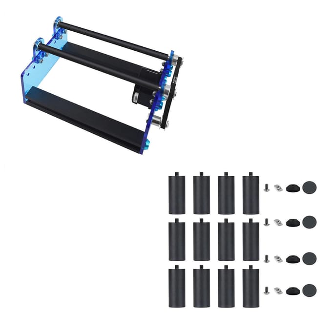 Graveur Axes Y Module de Gravure Laser à Rouleau avec Colonne d'Extension Auxiliaire Module de Gravure à Rouleau Rotatif Hauteur black