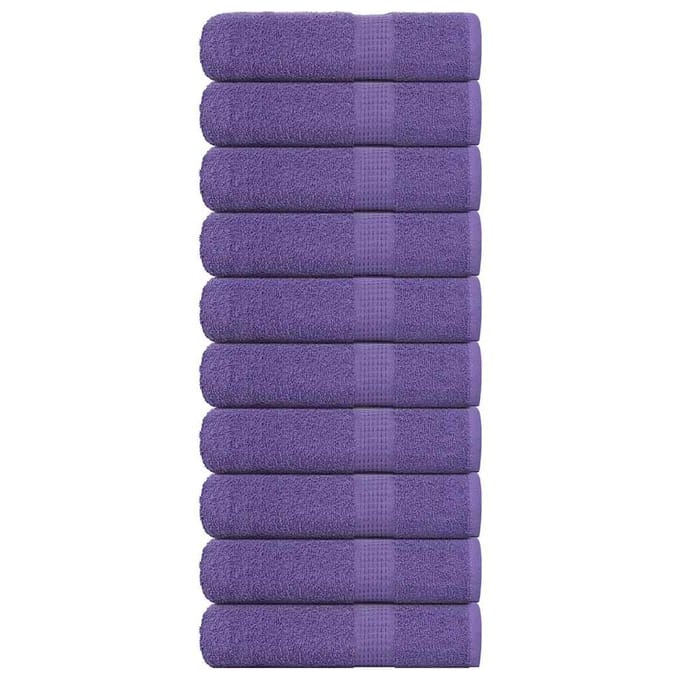vidaXL - Douchehanddoeken - FROGN - 10 - st - 70x140 - cm - 360 - g/m² - paars