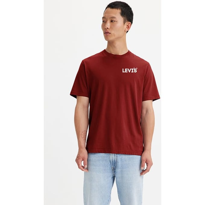 Levi's Ss Basic T-shirt Red Maat: S | Basic T-Shirts Outlet | Heren | Rood