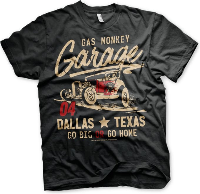 Gas Monkey Garage T-shirt Go Big Or Go Home Zwart