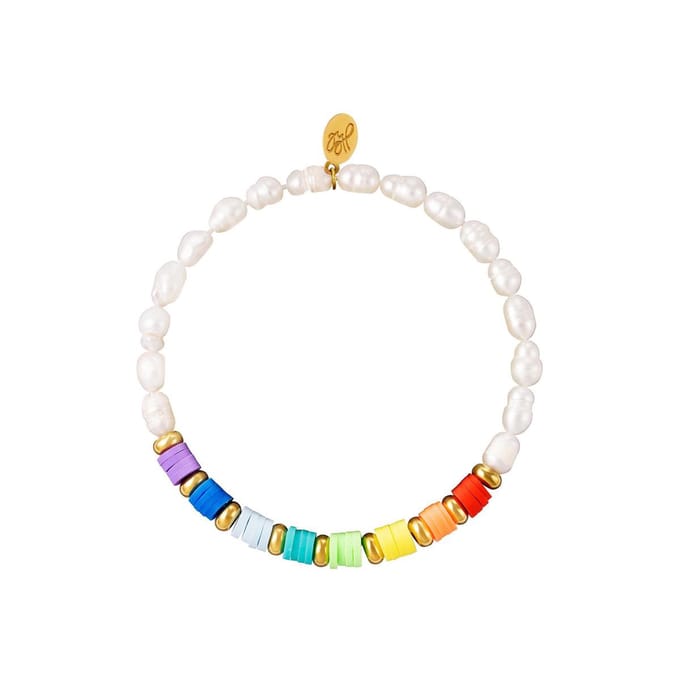 Armband regenboogkleuren - Yehwang - Armband - One size - Multi/Goud