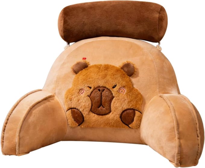 Leeskussen Bed - Rugsteun Kussen - Ontspannen Lezen - Met Armleuningen - 60x40 cm - Multicolor