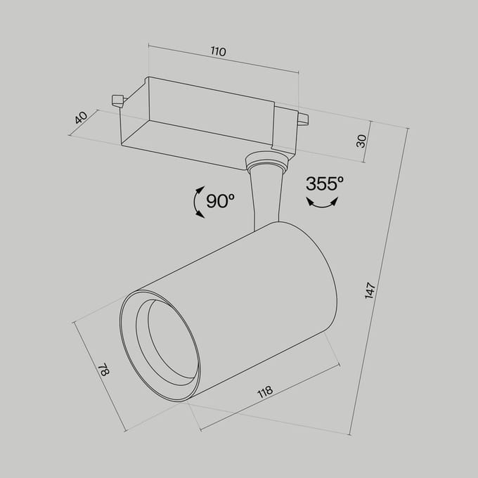 Maytoni LED spot Vuoro Unity, zwart, 4.000 K, 10 W, 1-fase