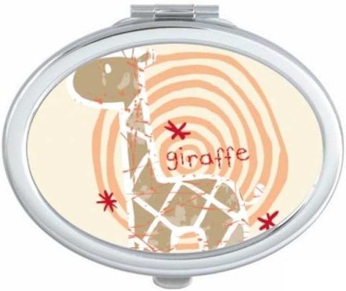 Compacte Make-up Spiegel - Handspiegel Pocket - Snel Bijwerken - Ontwerp Bedrukt Metaal - 7 x 6 cm - Multicolor