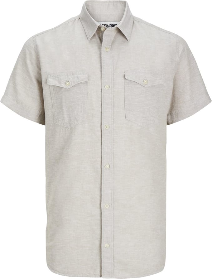 JACK&JONES JCOSHERIDAN LINEN BLEND SHIRT SS Heren Overhemd - Maat M