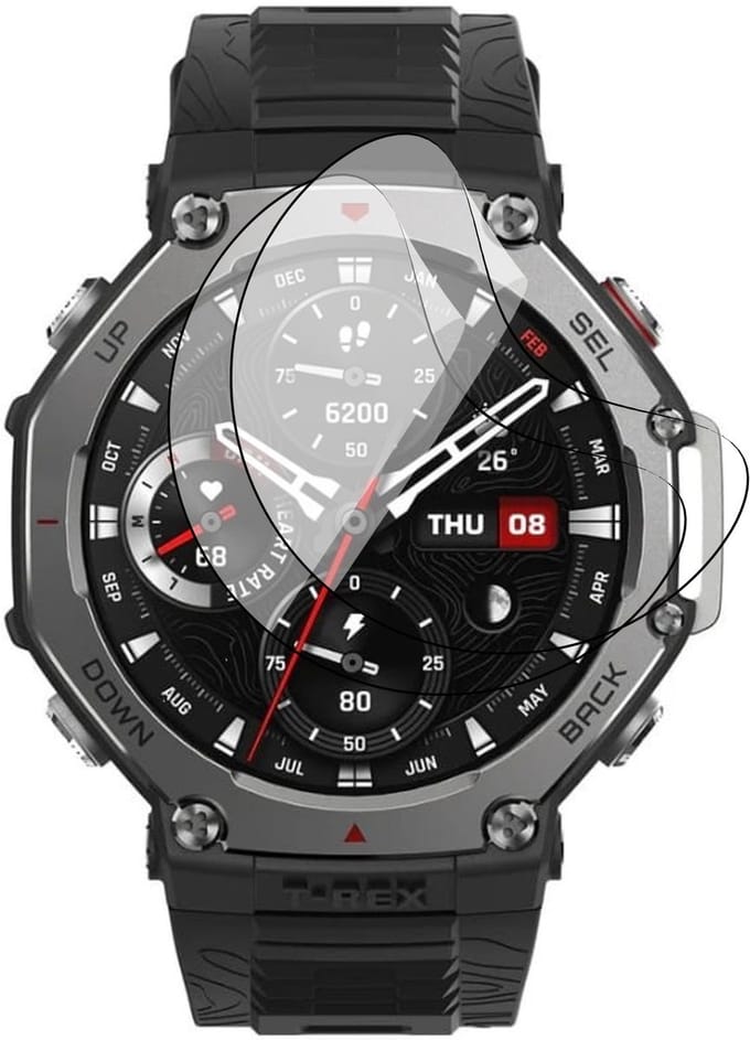 Screenprotector geschikt voor Amazfit T-rex 48mm - 2x FlexGuard Screen Protector