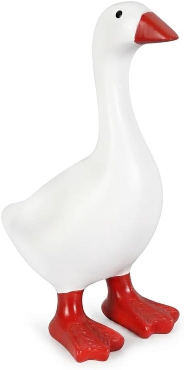 1 stuk Bureaubeeldje gans - met houder - 17,8 cm - kantoor - Wit