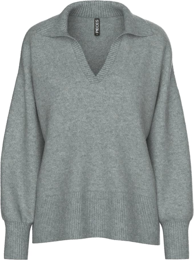 PIECES - PCMALOU LS POLO KNIT NOOS BC - Meisjes - Gebreide truien