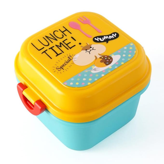 Boîte à lunch en plastique pour enfants, boîte à bento pour aliments, récipient pour four à micro-ondes, vaisselle, récipients de stockage des aliments yellow