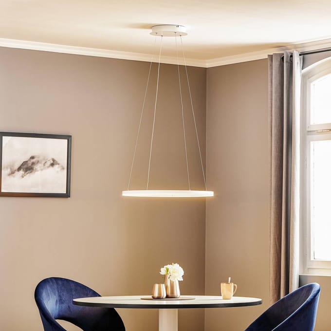 Fabas Luce LED hanglamp Giotto, 1-lamp, wit
