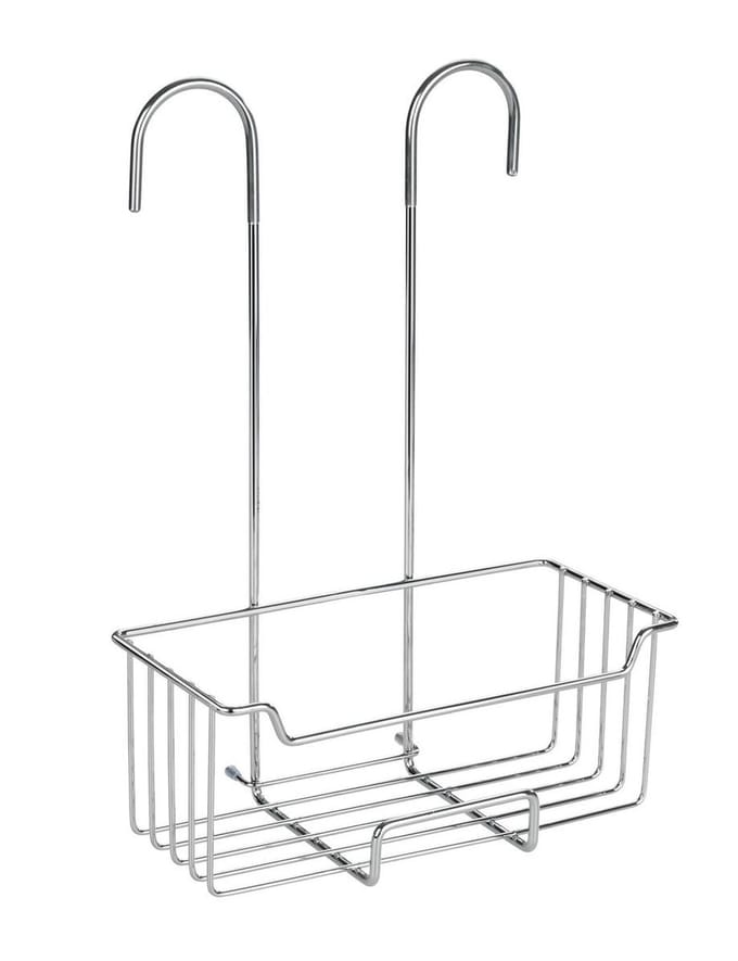 WENKO Doucherek Milo RVS glanzend 25x36cm - Zonder boren - Doucherekje hangend - Douchemand - Douchecaddy ophangbaar