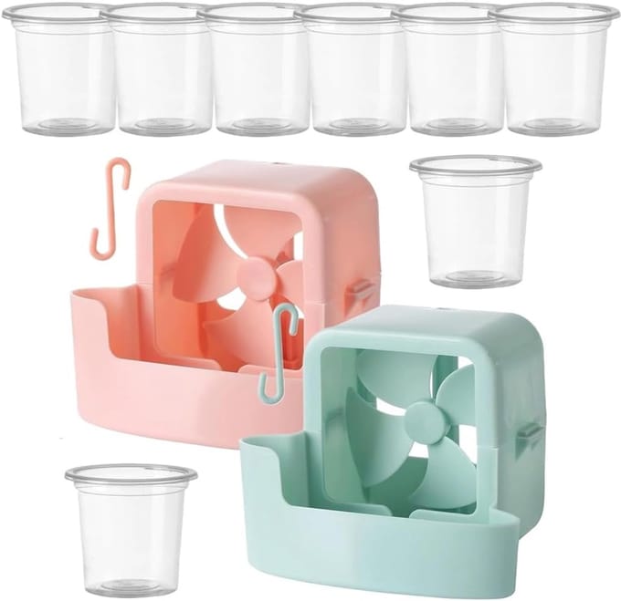 Ventilator Koeler - Hangbare Ice Box - Zomerse Verkoeling - Dubbele Functie - Blauw en Roze