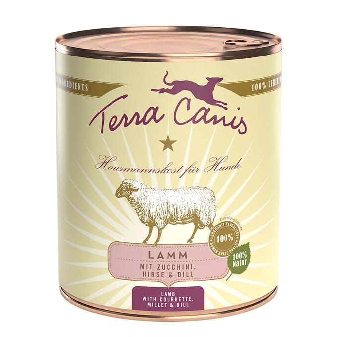 6x800g Lam met Courgette, Selderij & Gierst Terra Canis Hondenvoer