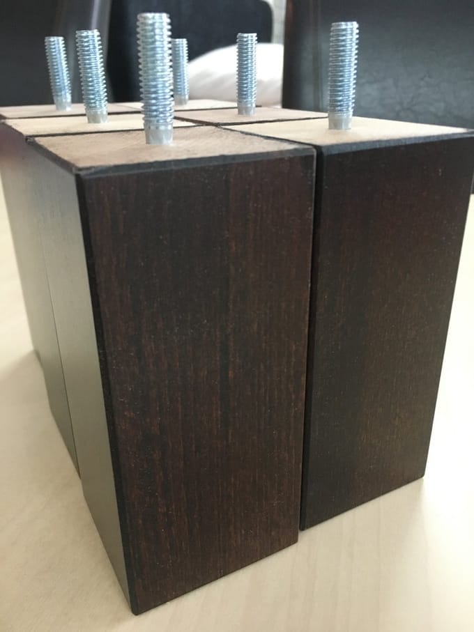 POTENSET 12 hoog - 6 st HOUT bruin - Wengé - Vierkant- M8
