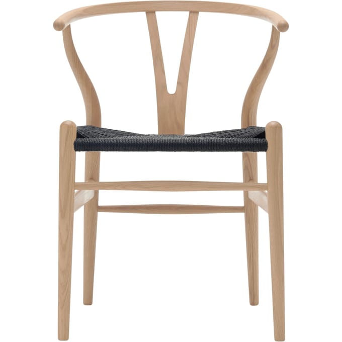 Carl Hansen & Søn - CH24 Y Wishbone stoel eiken - eiken wit geolied - Vlecht zwart