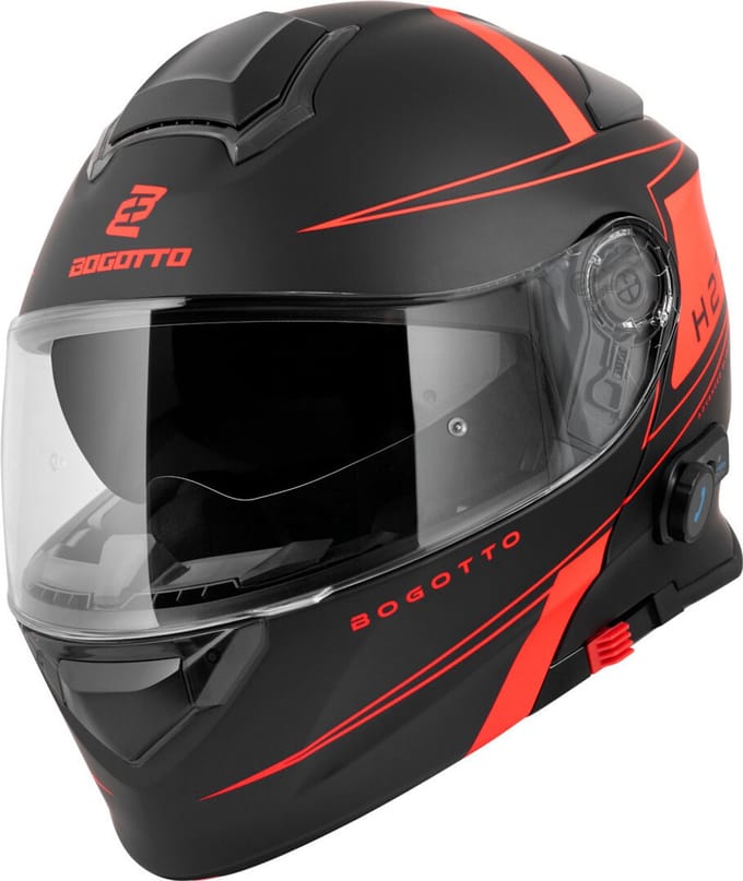 Bogotto H271 Taog Bluetooth Helm Zwart Oranje - Helm