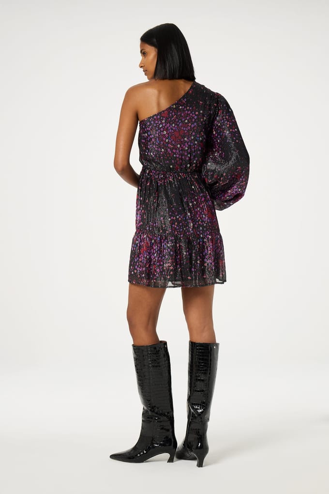 Fabienne Chapot Romy Dress Black/raspberry Maat: 42 | Mini Jurken Outlet | Dames | Zwart