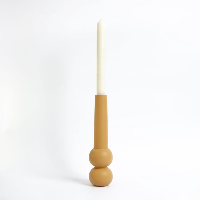 Candleholder cone high - Yellow