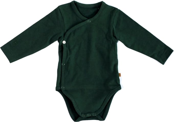 MXM Baby Romper- Omslag- Groen- Katoen- Lange mouwen- Ronde hals- Maat 56