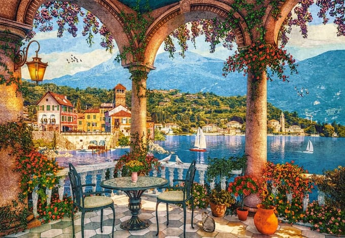 Castorland puzzel Mediterrane veranda - 1000 stukjes karton.