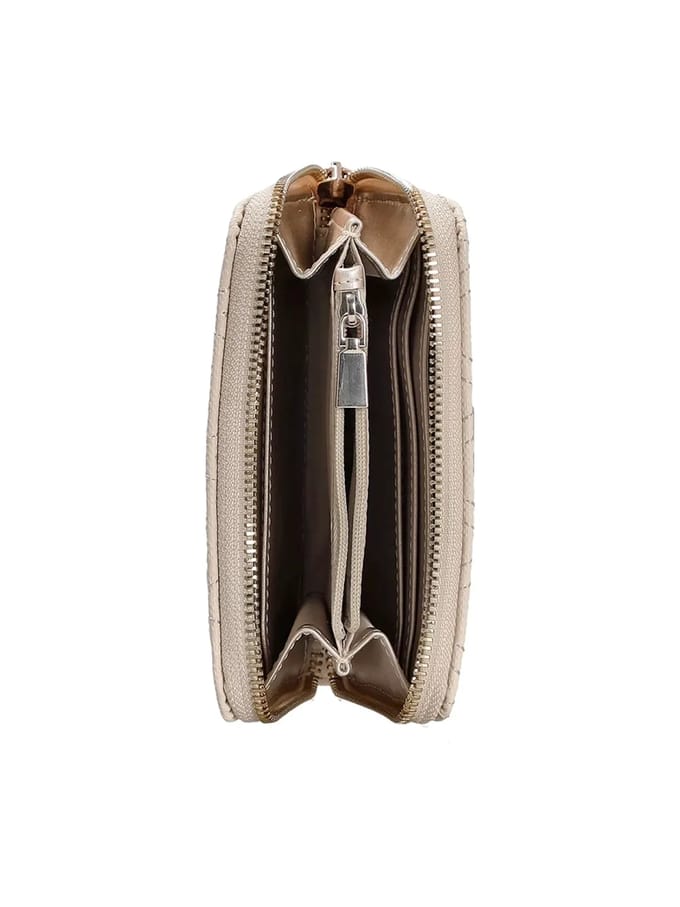 GUESS Portemonnee Laurel SLG Medium Zip Around Wallet Stone Crème