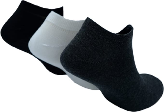The Sockmaker sokken heren 40-46 - 3-pack Bamboo - duurzaam - Trainers - Black White Charcoal