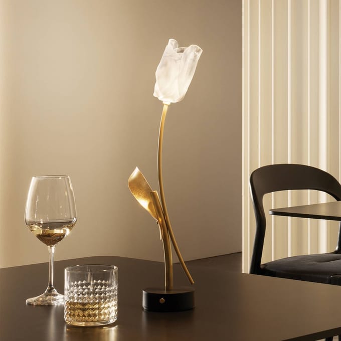 SLAMP Tulip Draagbare Lamp Doorzichtig/ Zwart Lampenvoet