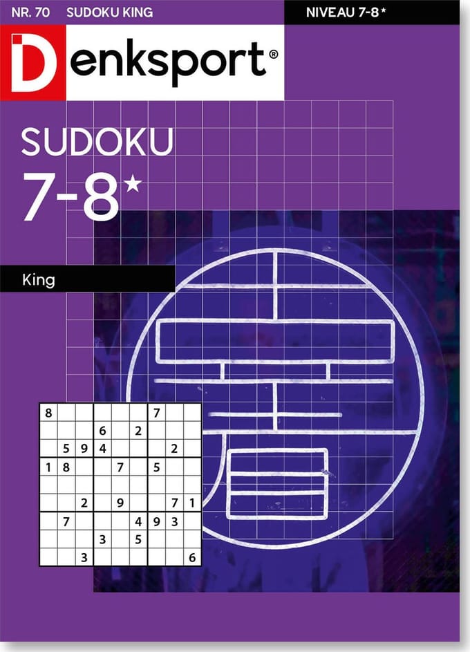 Denksport Puzzelboek Sudoku 7-8* king, editie 70