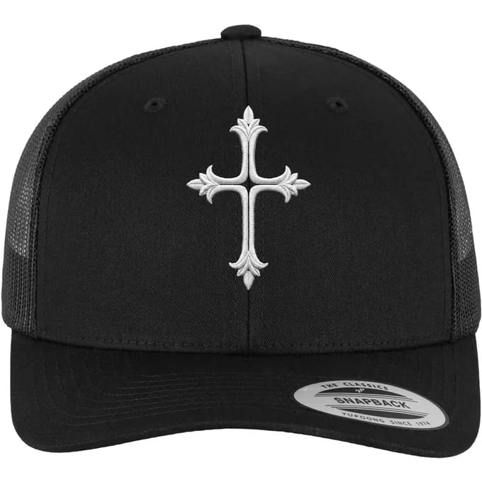 Mister Tee - Goth Cross Trucker Cap Snapback Pet - Zwart
