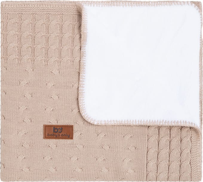 Baby's Only Gebreide ledikantdeken teddy - Baby deken Cable - Beige