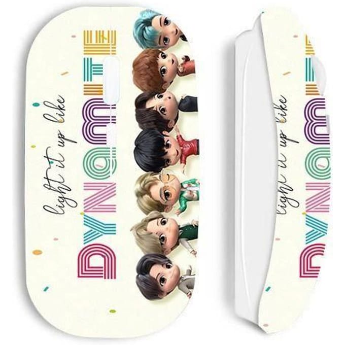 Souris sans fil - Maniacase - Kpop BTS - Blanc - Ergonomique - DYNAMITE
