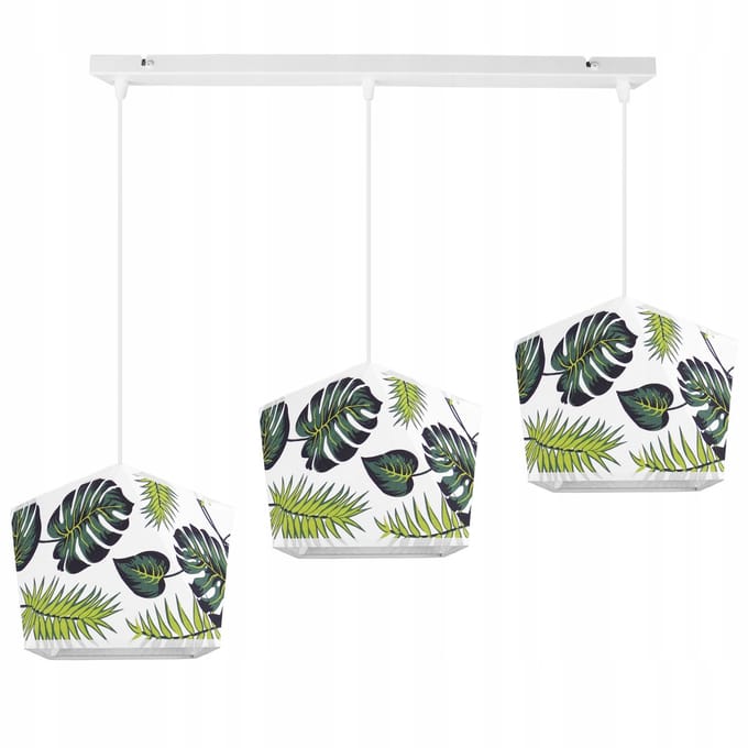 Hanglamp Manila 3-lichts wit met stoffen kap - Stijlvol en modern