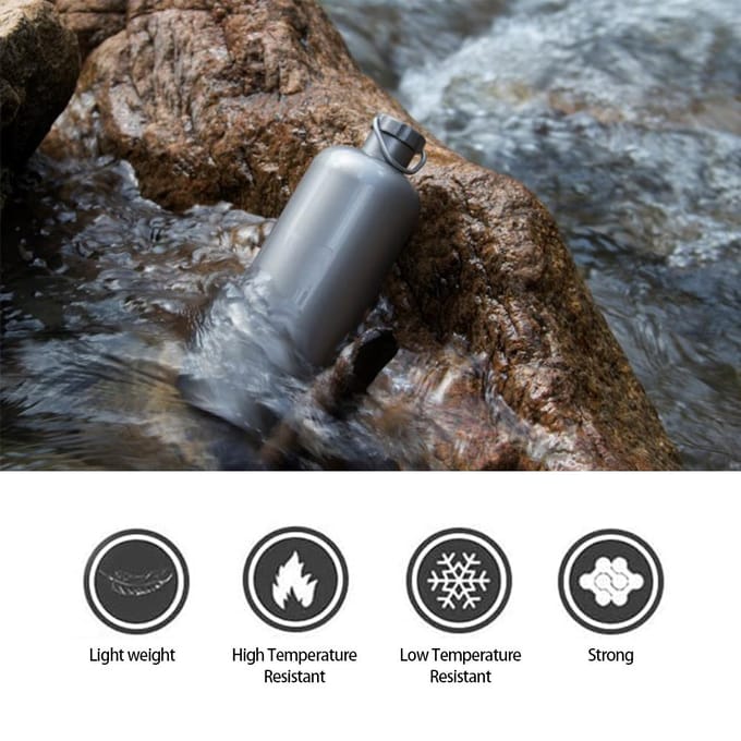 Titanium waterfles 600 ml/800 ml Lichtgewicht voor buitenkampeerwaterfles 800ml gray