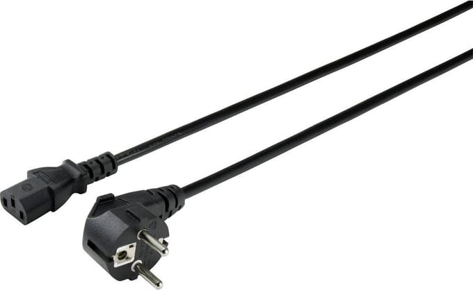 Sygonix SY-5043450 Apparaat (koud) Aansluitkabel Zwart 3.00 m