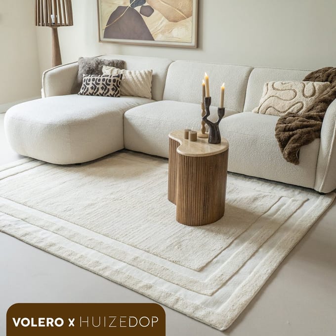 Studio Clarice Wollen vloerkleed - Judith Border Creme - 200x290cm
