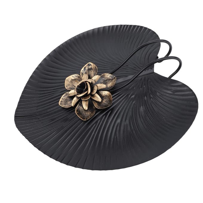 Porte-serviettes pour table en fer en forme de feuille moderne décoratif porte-serviettes plat avec bras lesté pour white