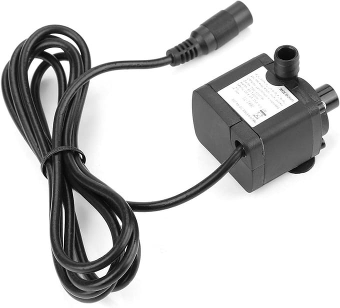 Mini Waterpomp - Kleine Pomp - Waterkoeling - Stille Werking - 350 L/U - Zwart