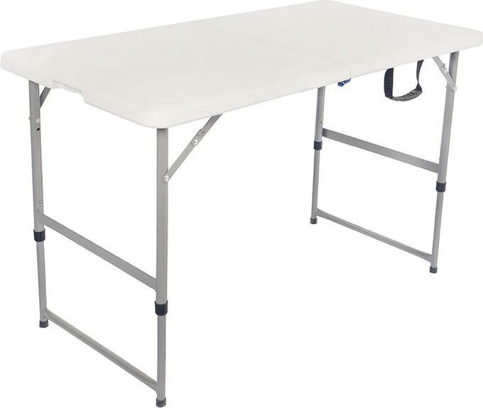 BRASQ Inklapbare Vouwtafel Wit - 120x60x74cm - Campingtafel - Klaptafel - Inklapbaar - Weerbestendig
