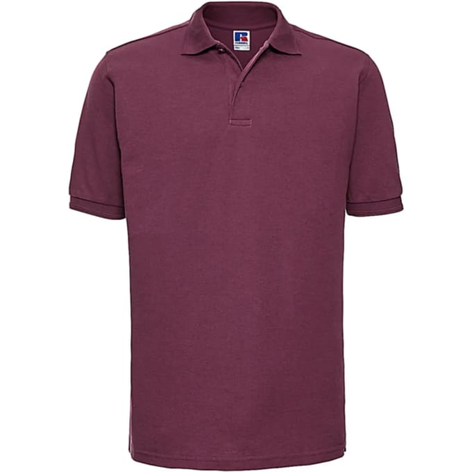 Men's Hardwearing Polycotton Poloshirt 'Russell' Light Oxford - M