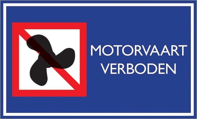 Pickup Nautic motorvaart verboden - Bord 33x20cm