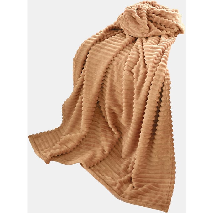 Fleece deken - camel - Gr. Standaardmaat van Goldner Fashion