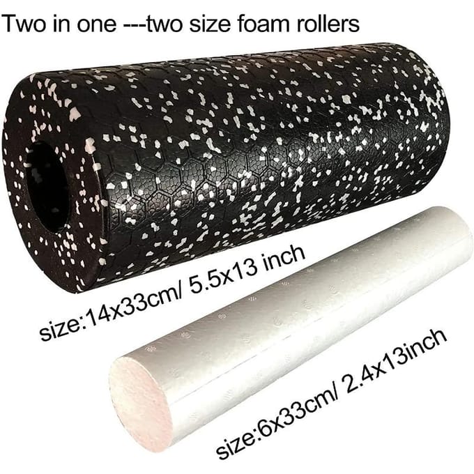 2 In 1 Holle Kolom Foam Roller Set EPP Spierverlichtende Massage Roller Fitnessapparatuur Sportmassage Rollers black